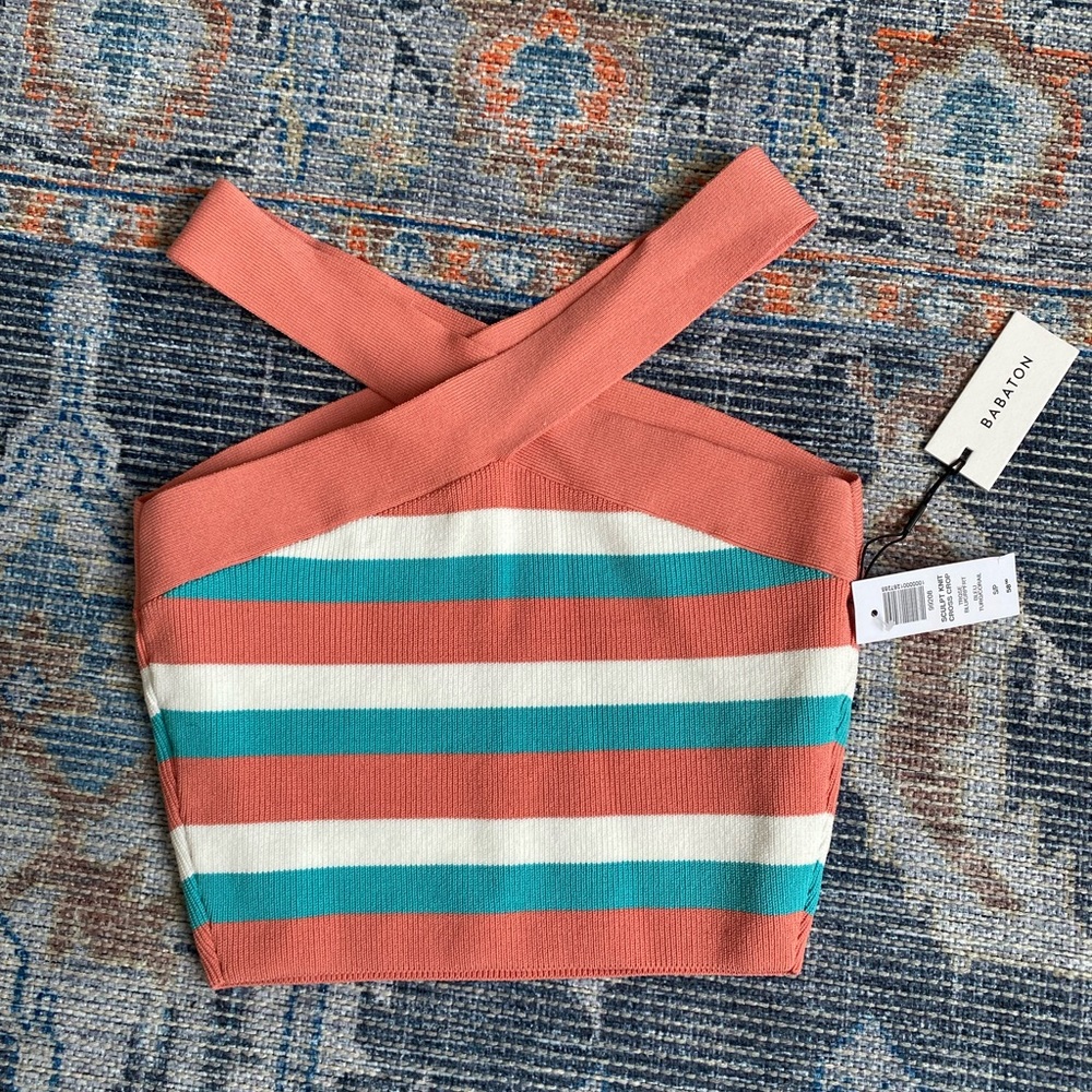 NWT Aritizia Babaton Sculpt Knit Cross Crop - Women’s Size Small